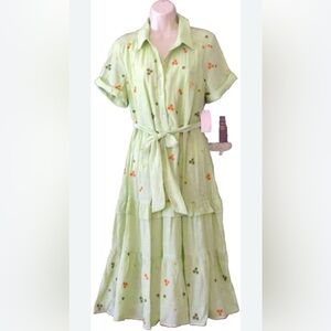Fig + Flower Green Floral Maxi Dress XL